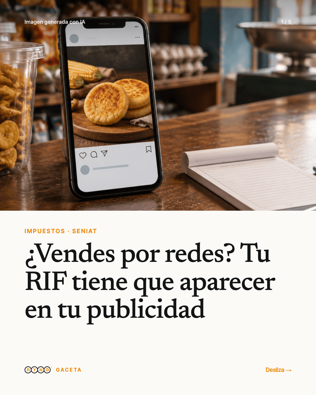 ¿Vendes por redes? Tu RIF tiene que aparecer en tu publicidad