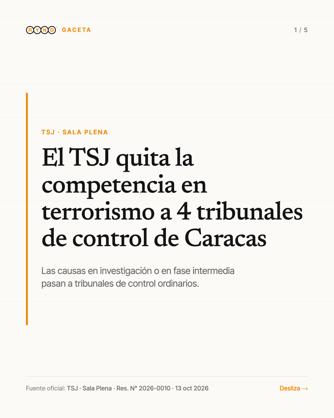 El TSJ quita la competencia en terrorismo a 4 tribunales de control de Caracas